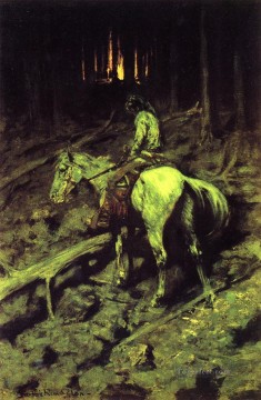 Frederic Remington Painting - Apache Fire Signal Old American West Frederic Remington